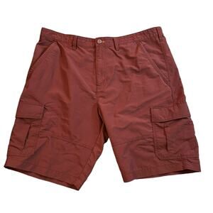 Eddie Bauer Nylon Cargo Shorts Red Size 40 Hike Outdoors Pockets Gorp Casual